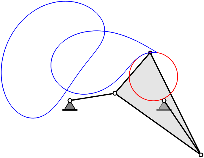 circle and general four-bar touching